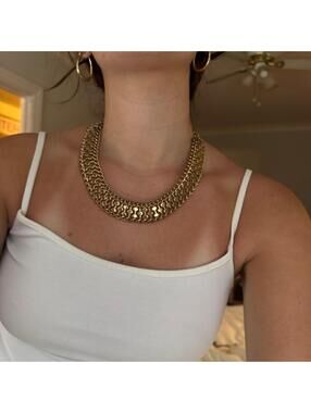 Vintage Monet Gold Tone Choker Necklace